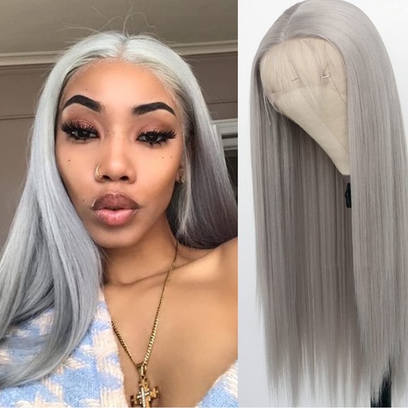 💫22” GREY STRAIGHT LACE FRONT WIG *NEW*